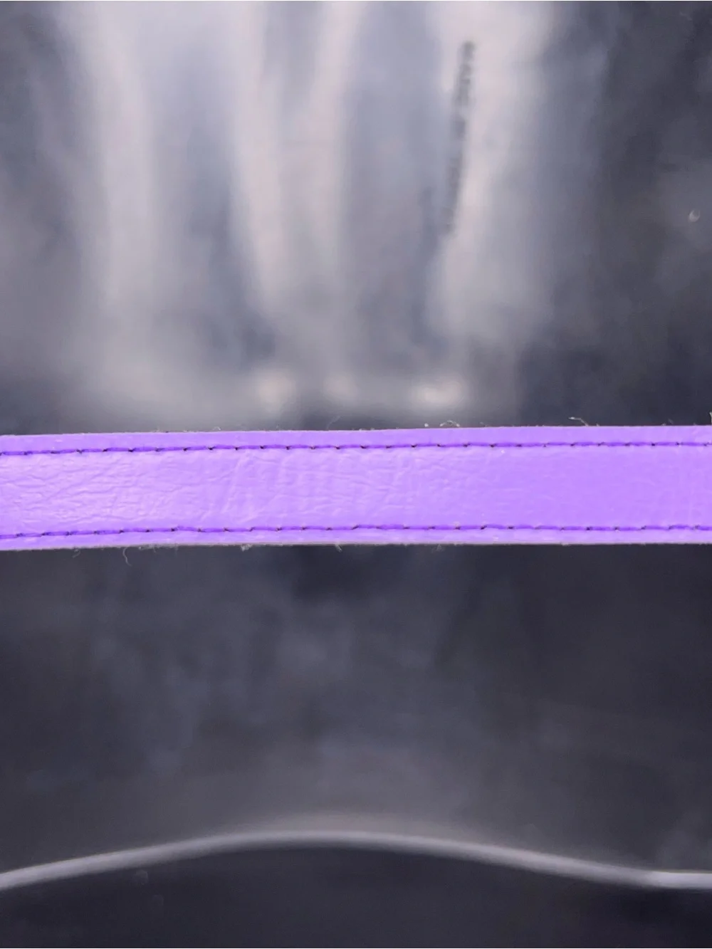 Vintage 70s Era Purple Faux Leather 28 Inch Length Belt Slim Style Retro